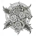 design for 24 year old loner that represents wisdom, patience, strength. preferably for neck tattoo design idea