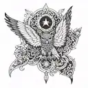 design for 24 year old loner that represents wisdom, patience, strength. preferably for neck tattoo design idea