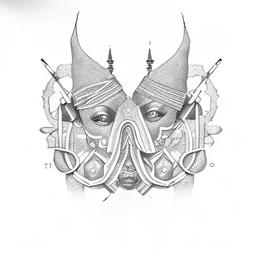 the country congo and ivory coast together african design  tattoo design idea