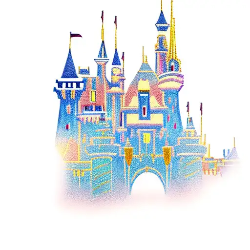 Disney castle tattoo design idea