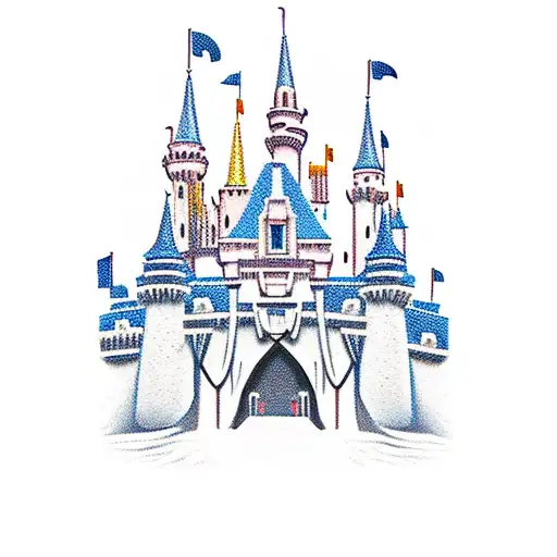 Disney castle tattoo design idea