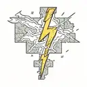 lightning d puzzle piece tattoo design idea