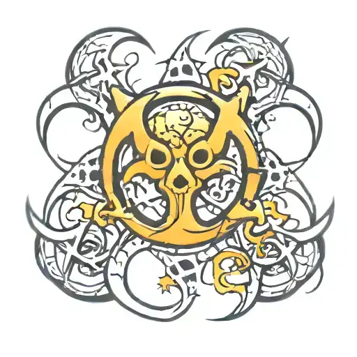 biohazard symbol tattoo design idea