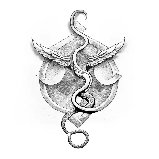 dagger with snake tattoo design idea
