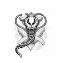 dagger with snake tattoo design idea