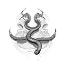 dagger with snake tattoo design idea