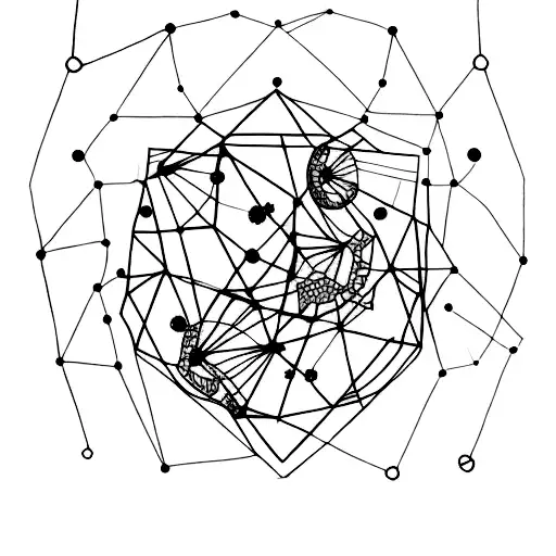 A minimalist tattoo of a constellation connecting the zodiac signs of the client's family members, forming a unique pattern tattoo design idea