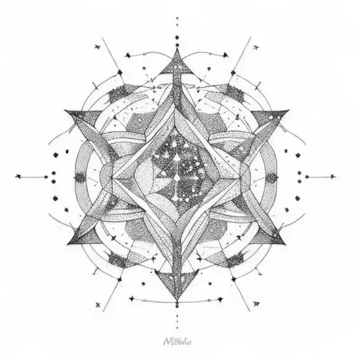 A minimalist tattoo of a constellation connecting the zodiac signs of the client's family members, forming a unique pattern tattoo design idea