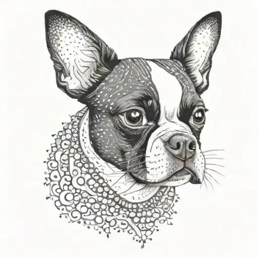 boston terrier tattoo design idea