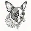 boston terrier tattoo design idea