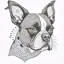 boston terrier tattoo design idea