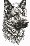 majestic german shepherd dog head tattoo design idea