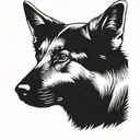 german shepherd dog head looking forward tattoo design idea