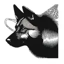 german shepherd dog head looking forward tattoo design idea