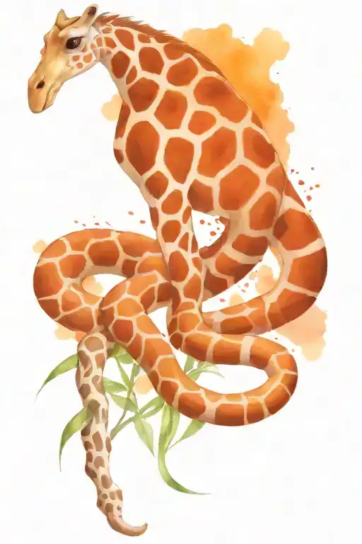 hognose snake and giraffe tattoo design idea