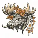 moose antler tattoo design idea
