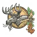 moose antler tattoo design idea