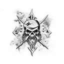 blackbeard flag horror tattoo design idea