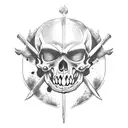 blackbeard flag horror tattoo design idea