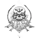 blackbeard flag horror tattoo design idea