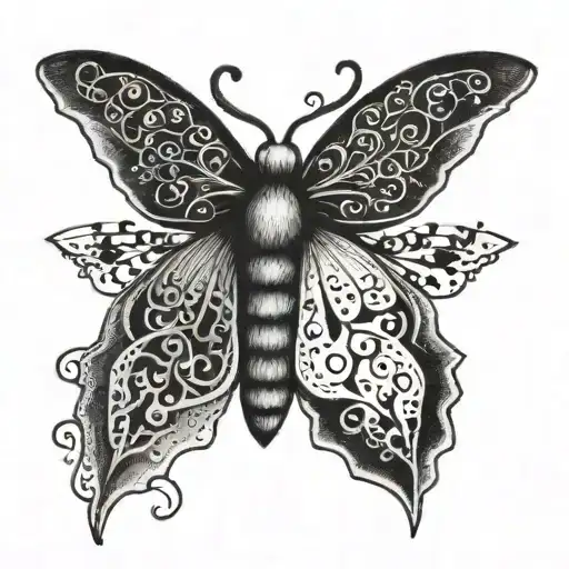 Moth with word "I was meant to be new i was meant to be beautiful" tattoo design idea