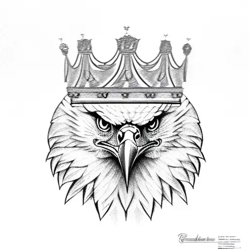 Eagle with crown  tattoo design idea