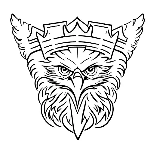 Eagle with crown  tattoo design idea