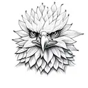 Eagle with crown and sunflower tattoo design idea