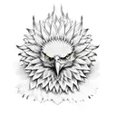 Eagle with crown and sunflower tattoo design idea