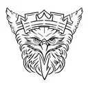 Eagle with crown  tattoo design idea