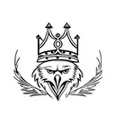 Eagle with crown  tattoo design idea