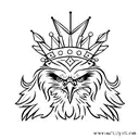 Eagle with crown  tattoo design idea