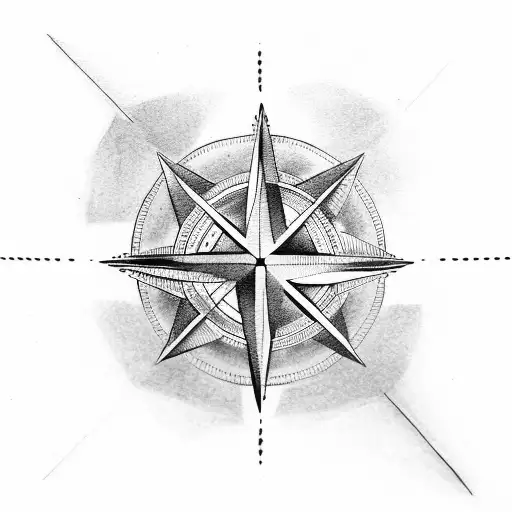 triangle compass  arrow tattoo design idea