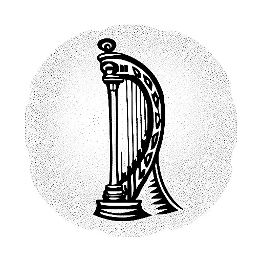 Irish Harp tattoo design idea