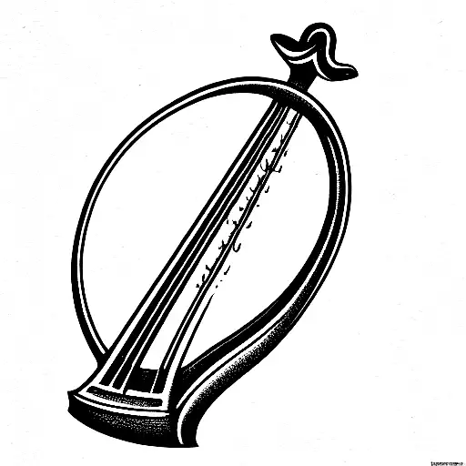 Irish harp for back of arm with references to Dublin.  tattoo design idea