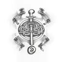 Irish harp for back of arm with references to Dublin.  tattoo design idea