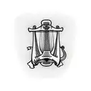 Irish harp for back of arm with references to Dublin.  tattoo design idea