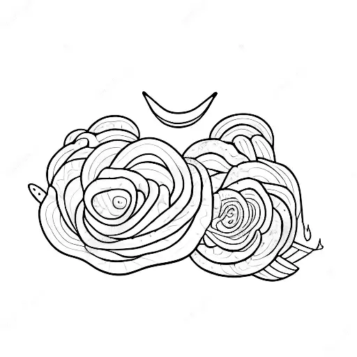 Crie uma ilustração minimalista que retrate uma mulher emergindo de uma concha do mar. A concha deve ser representada de tattoo design idea