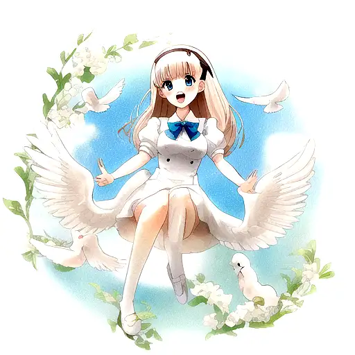 Download free White Doves Anime Girl Wallpaper - MrWallpaper.com