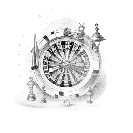 Roulette wheel tattoo design idea