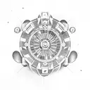 Roulette wheel tattoo design idea