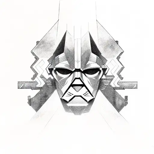 Symbol half Jedi and half Sith tattoo design idea