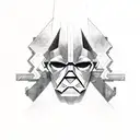 Symbol half Jedi and half Sith tattoo design idea