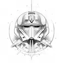 Symbol half Jedi and half Sith tattoo design idea
