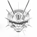 Symbol half Jedi and half Sith tattoo design idea