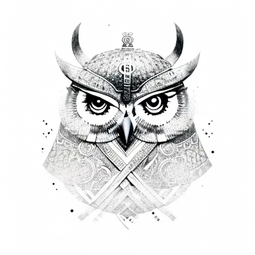 viking owl tattoo design idea