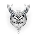 viking owl tattoo design idea