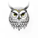 viking owl tattoo design idea