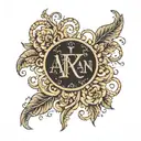 aryan name incorporated tattoo design idea