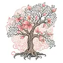 tree of Gondor with pink Lilly's  tattoo design idea